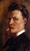 Henri-Edmond Cross Self-Portrait with Cigarette. France oil painting artist